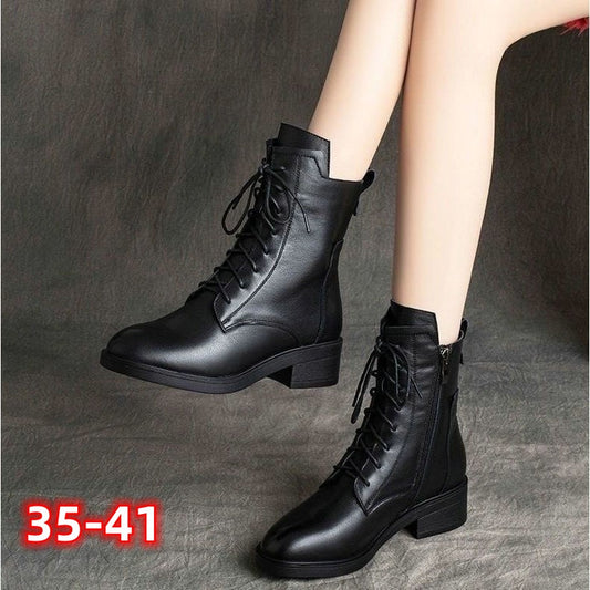 👢【35-41】 Ghete Martin pentru femei, toamna și iarna, noi, 2024, din piele naturală, lucrate manual, 3753889 