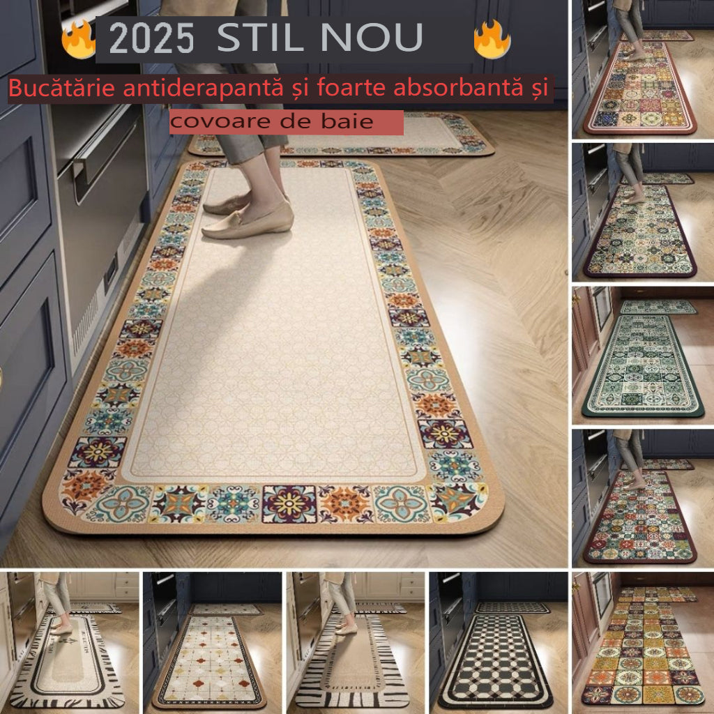 💥💥【Kupte 1 a dostanete 1 zdarma】【40*60+40*120cm】Protiskluzové a vysoce savé předložky do kuchyně a koupelny