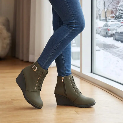 【35-42】👢 Botines de invierno para mujer con cuña – una opción elegante y estable para los días fríos