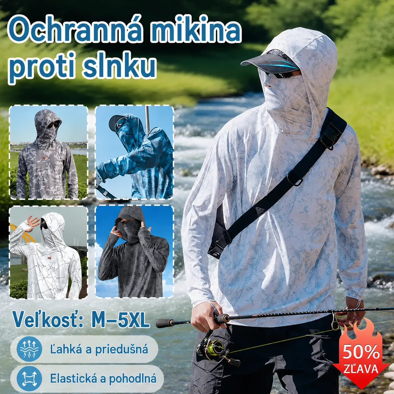 🔥【M-5XL】Priedušné oblečenie na ochranu pred slnkom pre mužov, vhodné na outdoorové športy a rybolov.