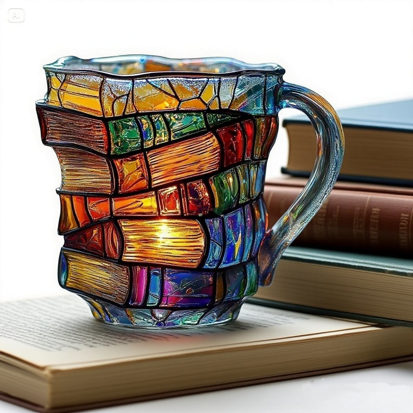 ✨【Oferta por tiempo limitado】📚Taza de café con forma de libro pintado en 3D