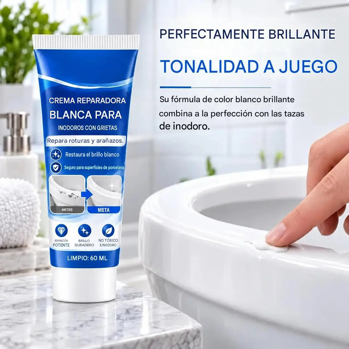 【2 piezas】✨🏠💧 Pasta de secado rápido para reparar cerámica: ideal para restaurar superficies cerámicas desgastadas y brillantes🛠️