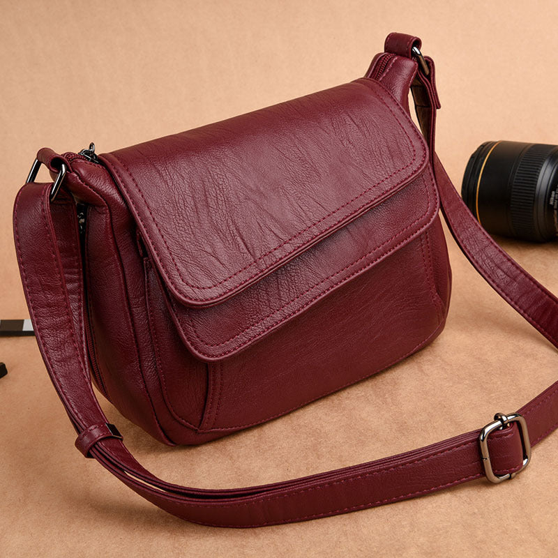 👛 2025 Novinka · Malá mäkká kožená štvorcová kabelka cez rameno 👛