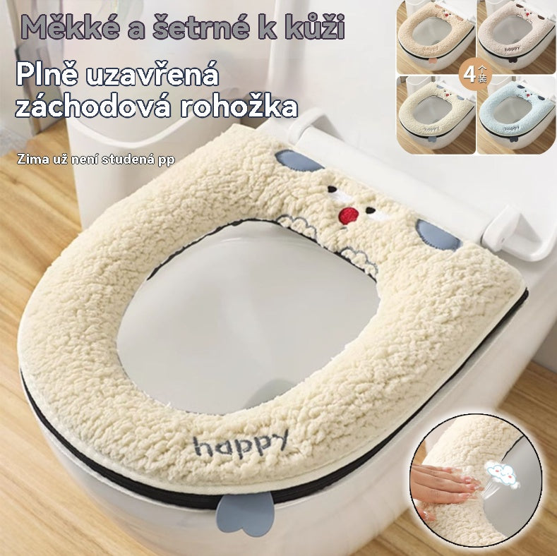 🔥🚽✅Kúpte 1 a získajte 1 zadarmo🎁Zimné teplé poťahy na toaletné sedátko s fleecovou podšívkou