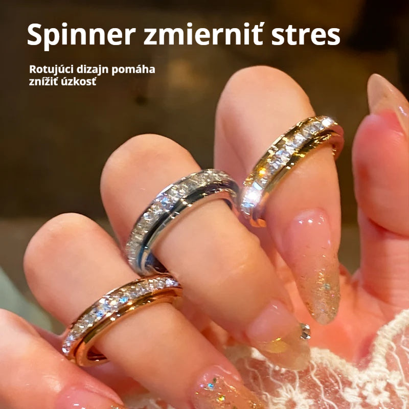 🔥🔥Otočný prsteň z titánovej ocele s kubickým zirkónom