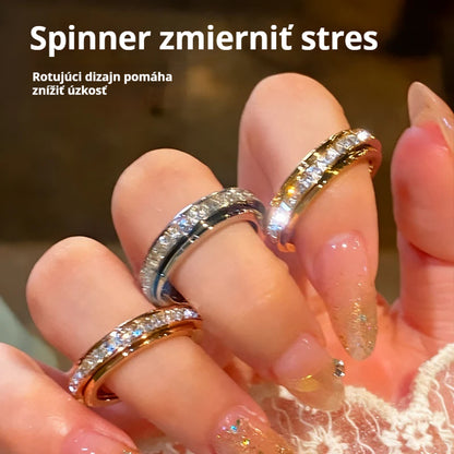 🔥🔥Otočný prsteň z titánovej ocele s kubickým zirkónom