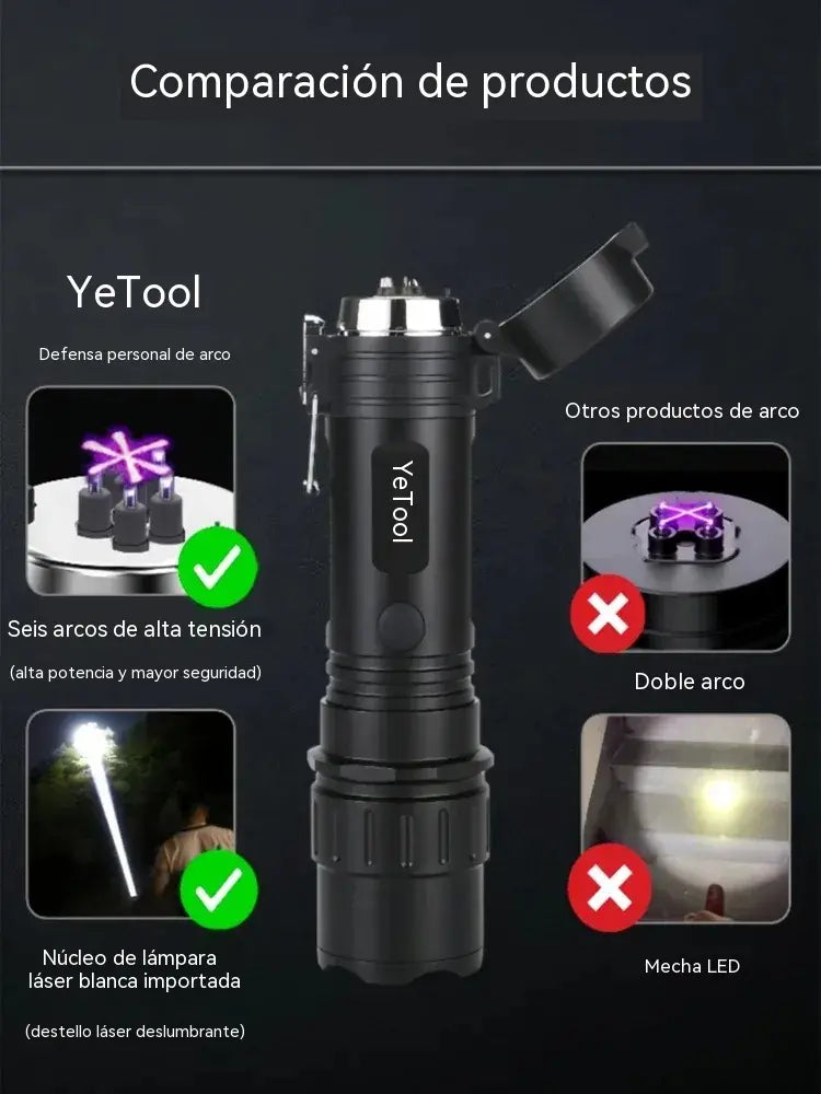🎁🎁Linterna de autodefensa de arco 2 en 1
