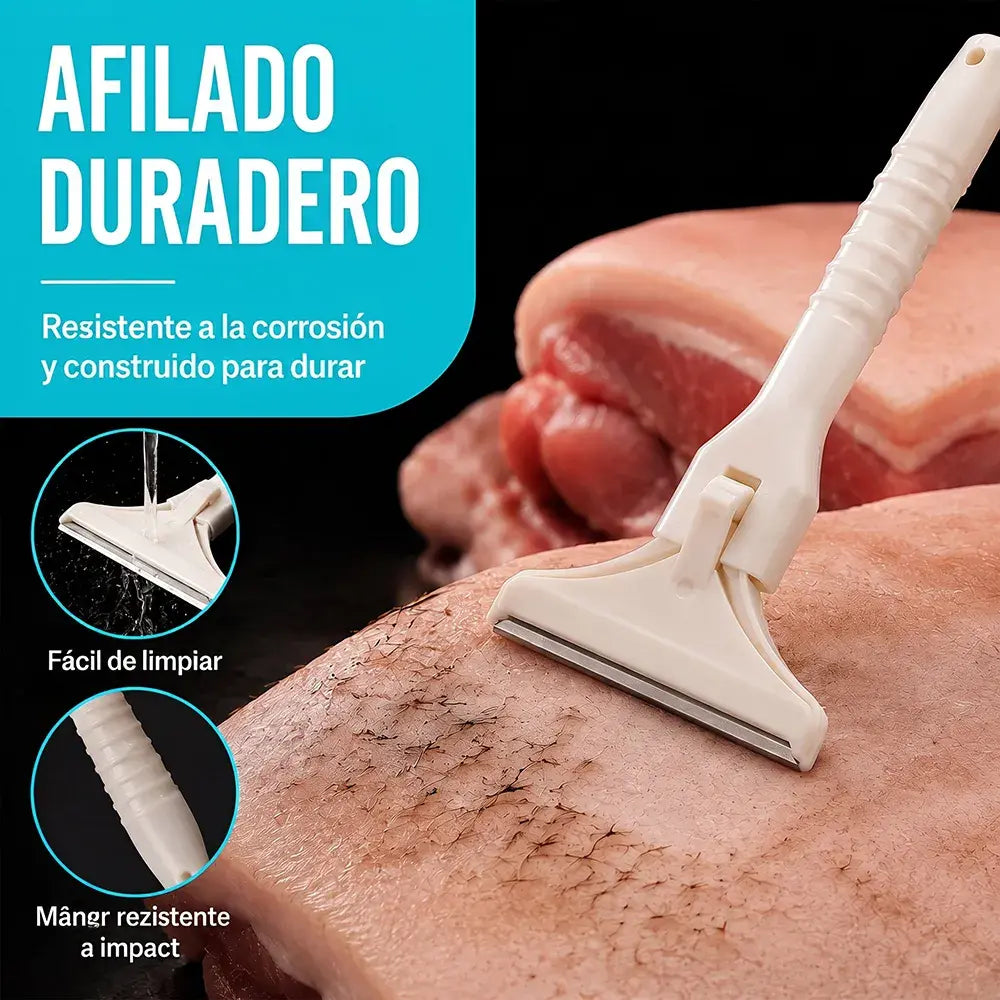 【2 mangos + 20 cuchillas】🥩🔥 Raspador de carne de acero inoxidable – Herramienta fácil de usar para eliminar grasa y fascia de ternera y cerdo 🔪✨