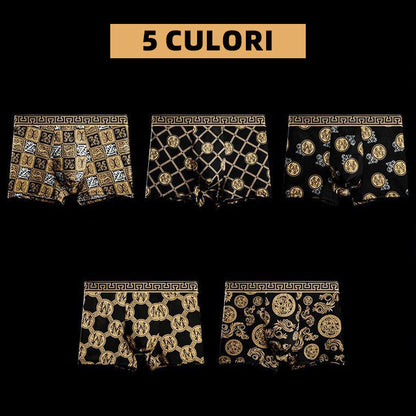 🚹✅💥【40–140 kg】Dihajoče spodnje perilo iz ledeniškega svile za moške, udobno brezšivno spodnje perilo, večje velikosti, moderen potisk