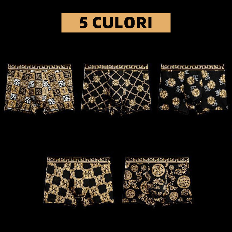 【5 gratis】💥Prozračno donje rublje od ledene svile za muškarce, udobno bešavno donje rublje, plus veličine, moderan print【40-140 kg】