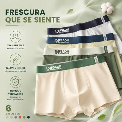 🧊🌟【Compra 3 y llévate 3 gratis】 【L-4XL】Calzoncillos bóxer nuevos de algodón puro para hombre, tallas grandes