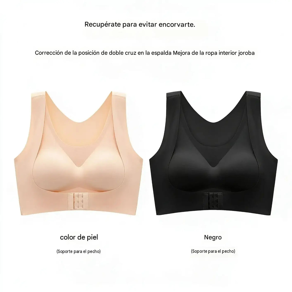 🎉Compra uno y llévate otro gratis⚡ 【M-2XL】Sujetador sin aros con cierre frontal y espalda cruzada: corrige la postura y ofrece máxima sujeción y comodidad.