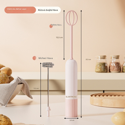 🥚 Bezdrátový mini ruční mixér – během několika sekund vyšlehá vejce a napění mléko