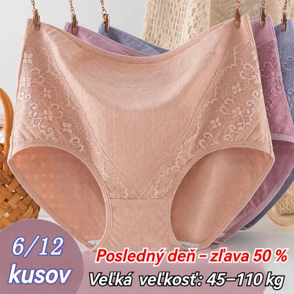 【6 kusov】【XL-4XL】Antibakteriálne nohavičky s vysokým pásom na kontrolu bruška 【45-110 kg】