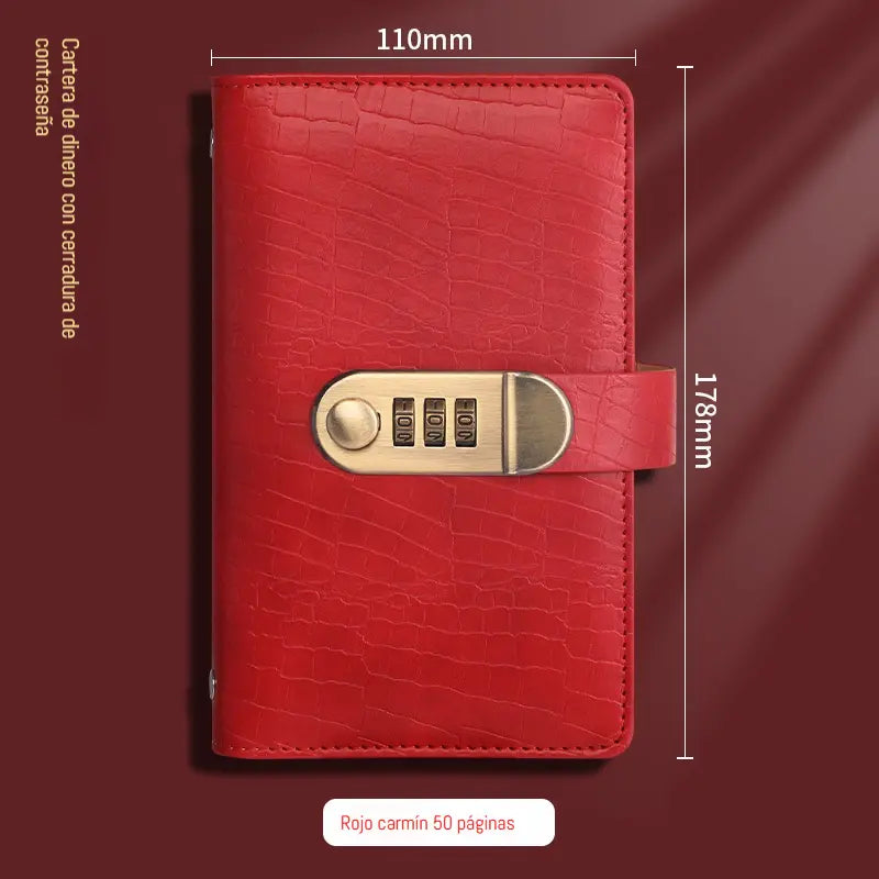 📓-35%💰🔐Se utiliza una libreta protegida con contraseña para guardar cheques, dinero en efectivo, tarjetas bancarias y diversos comprobantes.
