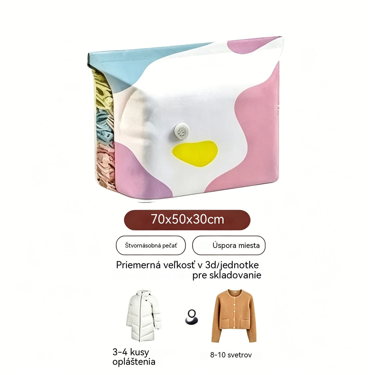 🧳【Vystužená 5-dielna sada】💨 Samokompresné vákuové úložné vrecká, opakovane použiteľné
