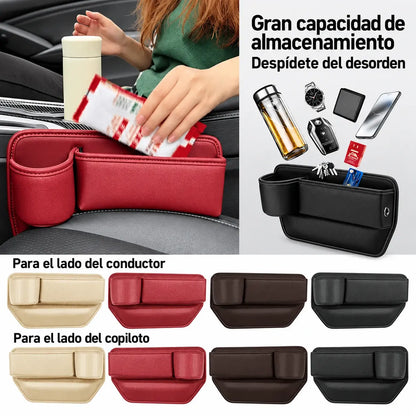 ✨ Nuevo modelo 2026: 🚗 Organizador para el hueco del asiento del coche – amplía el espacio y evita la caída de objetos