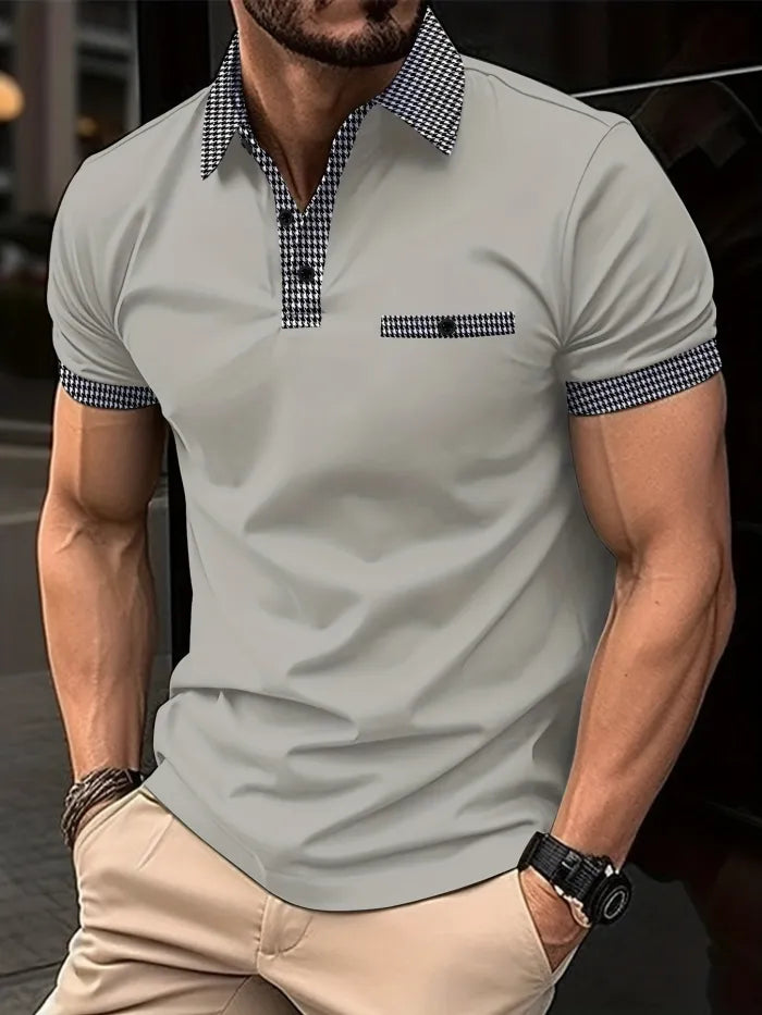 💥Novedad 2026👔【S-3XL】Polo de hombre con botones y bloques de color, cómodo y transpirable, ideal para el verano.