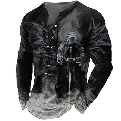 2025 Pánske tričko s dlhým rukávom 3D Lion Print Casual 3734990