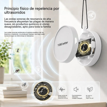 🔥【Compra uno y llévate otro gratis】🐦 Repelente de pájaros ultrasónico portátil | Ahuyentador automático para palomas, ideal para balcones, jardines y exteriores