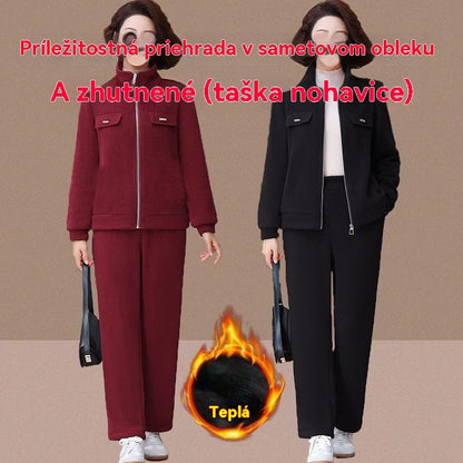 🔴【Ponuka nového produktu】💥【M-4XL】Dámske ležérne oblečenie z plyšovej a hrubej látky (bunda + nohavice)