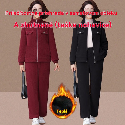 🔴【Ponuka nového produktu】💥【M-4XL】Dámske ležérne oblečenie z plyšovej a hrubej látky (bunda + nohavice)