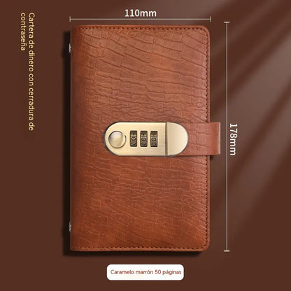 📓-35%💰🔐Se utiliza una libreta protegida con contraseña para guardar cheques, dinero en efectivo, tarjetas bancarias y diversos comprobantes.
