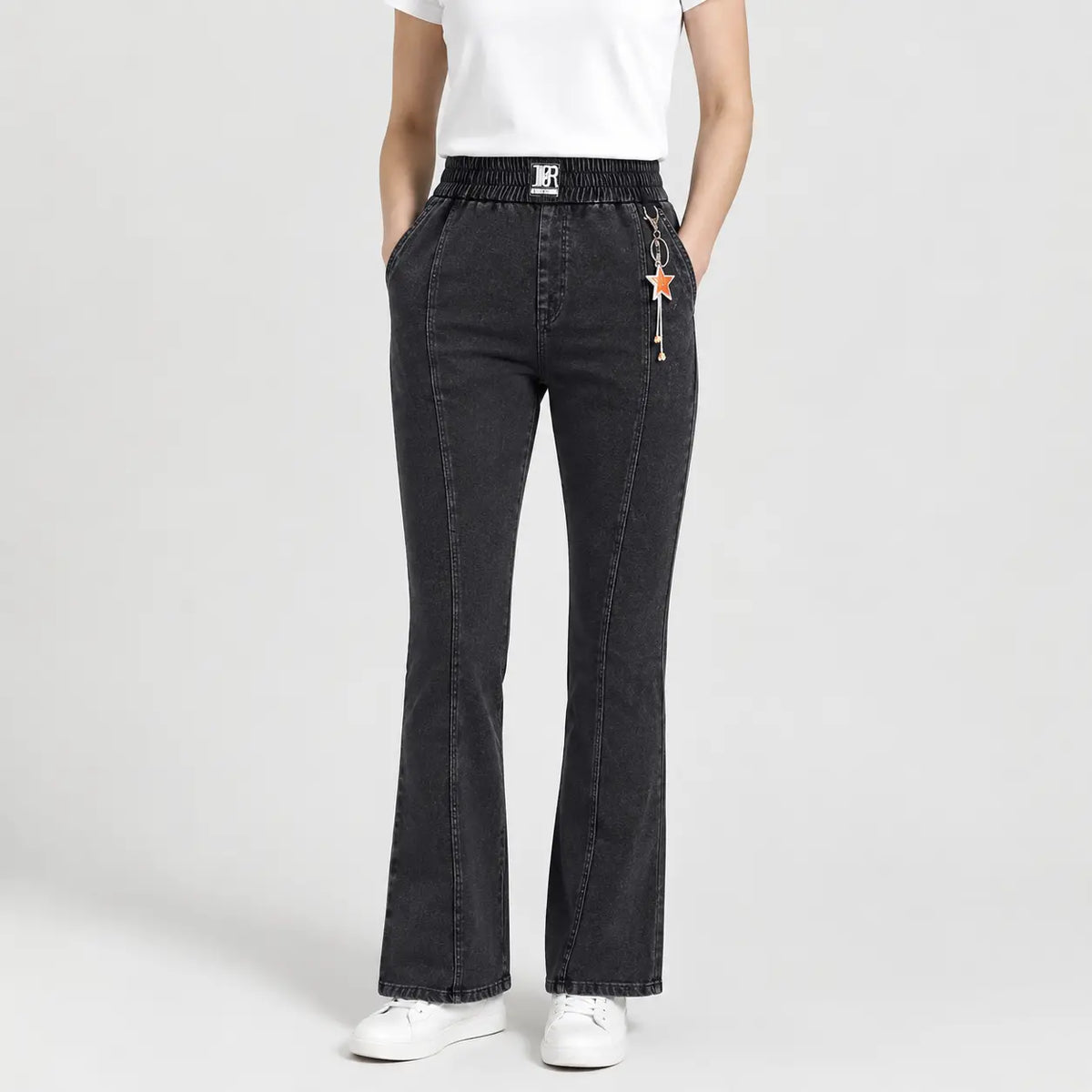 🔥👖【M-4XL】Vaqueros elásticos de tiro alto para mujer: elegantes e informales