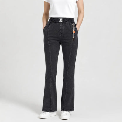 🔥👖【M-4XL】Vaqueros elásticos de tiro alto para mujer: elegantes e informales