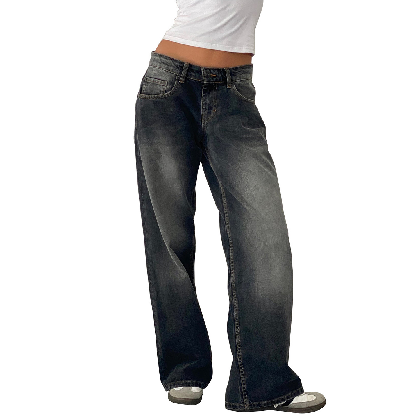 【XS-6XL】Vaqueros de Mujer con Cintura Baja y Pernera Ancha - Estilo Retro Urbano