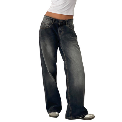 【XS-6XL】Vaqueros de Mujer con Cintura Baja y Pernera Ancha - Estilo Retro Urbano