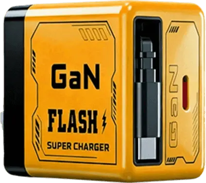 ⚡ Cargador de pared GaN 2 en 1 con cable retráctil 🔋