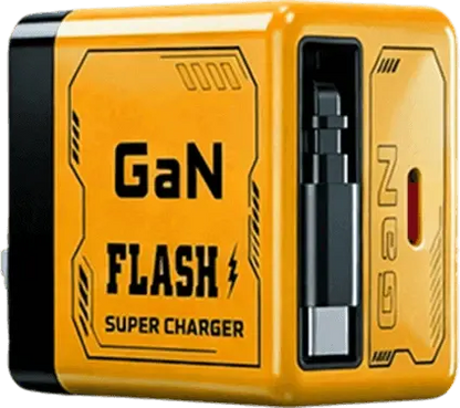 ⚡ Cargador de pared GaN 2 en 1 con cable retráctil 🔋