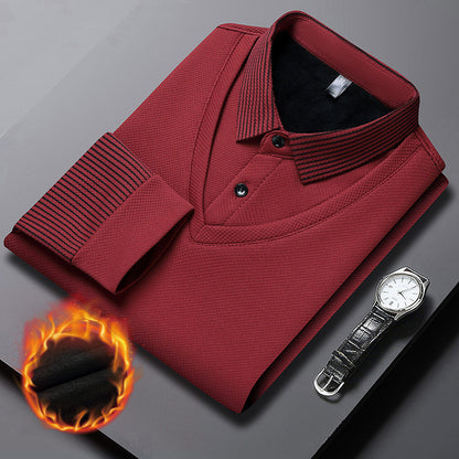 💖🧡50%OFF【M-4XL】Camiseta Polo de Falsa Dos Piezas para Hombre – Diseño a Rayas, Elegante y Versátil