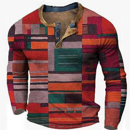 🔥🔥【Polovičná cena za druhý kus】Nová pánska polokošeľa s dlhým rukávom veľkej veľkosti s potlačou【S-4XL】  3829131