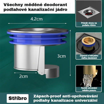 🔥Kupte 1, získejte 1 ZDARMA!🔥 Univerzální mosazná podlahová vpust s protizápachovým deodorizačním jádrem 🚿✨