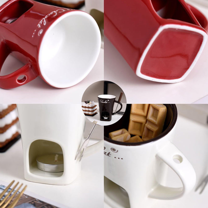 Keramická fondue sada 3 v 1 – na čokoládu, syr aj zmrzlinu. Dokonalé na sladké chvíle doma.