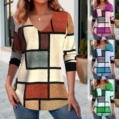 🔥【S-5XL】🌸 Camiseta de cuello en V de otoño para mujer: elegante y cómoda