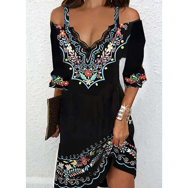 👗🌸【S-5XL】Nuevo vestido con hombros al aire para primavera y verano 2026