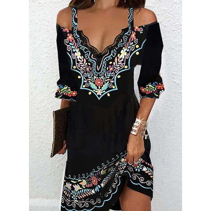👗🌸【S-5XL】Nuevo vestido con hombros al aire para primavera y verano 2026