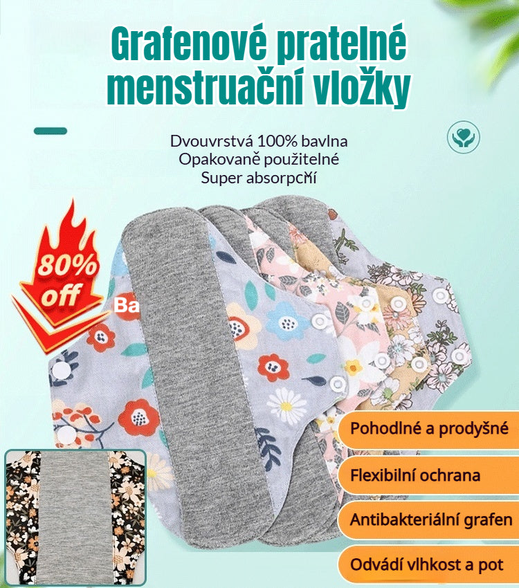 🔥🌈【5dílná sada】Omyvatelné antibakteriální grafenové vložky do kalhotek zabraňující protečení