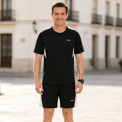 【S-5XL】Conjunto deportivo informal de dos piezas para hombre, de secado rápido y cómodo, ideal para el verano.