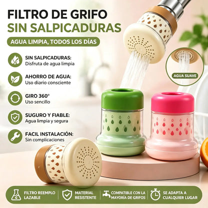 【Compra 1 y llévate 2 gratis】💦 Filtro de grifo antisalpicaduras -360° – Ahorra agua y lava mejor