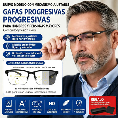 Nuevas gafas de lectura semi al aire para personas de mediana edad y mayores, con funciones de zoom, multifocales, fotosensibles, fotocromáticas y de bloqueo de luz azul.