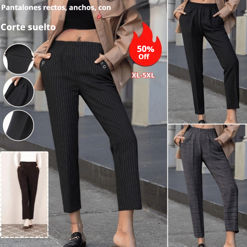 🏆【Kúpte 1, dostanete 1 zadarmo】🔥【45-90 KG】Nové dámske plyšové nohavice rovného strihu s vysokým pásom na jeseň a zimu