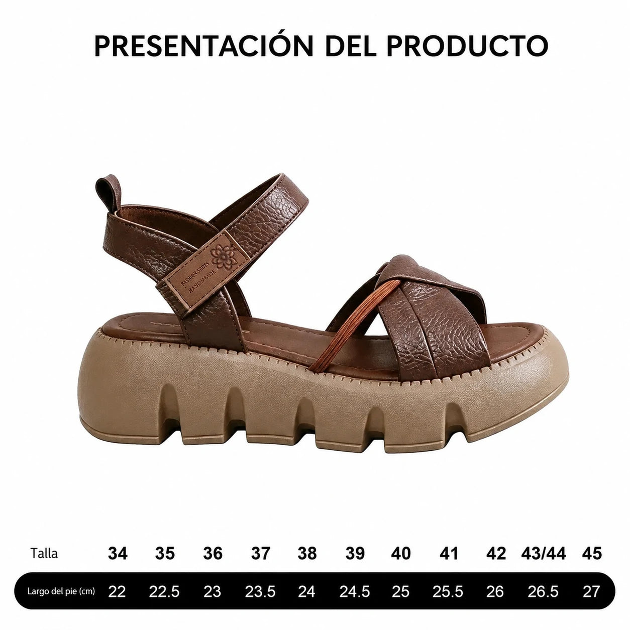 Sandalias retro de cuero para mujer con plataforma – Suela ortopédica cómoda, antideslizante y alivio para tus pies