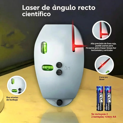 🔴 Nivel láser de ángulo recto 2 en 1: alineación rápida y precisa sin necesidad de tiralíneas