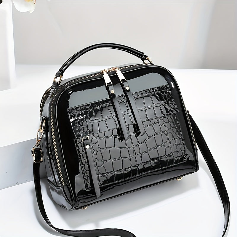 【50%OFF】Priamy predaj z továrne, lesklá crossbody kabelka z lakovanej kože