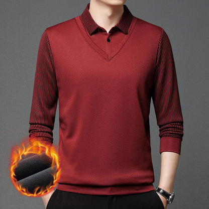 👔Pulover bărbătesc din fleece, gros și cald, din chenille artificială, format din două piese 3752015 