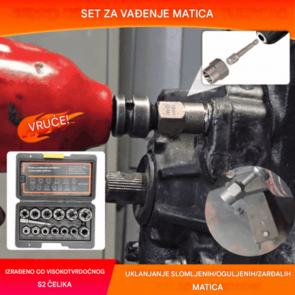 🔧🔥Set za uklanjanje glava vijaka 14 komada - alat za uklanjanje oštećenih vijaka i glava